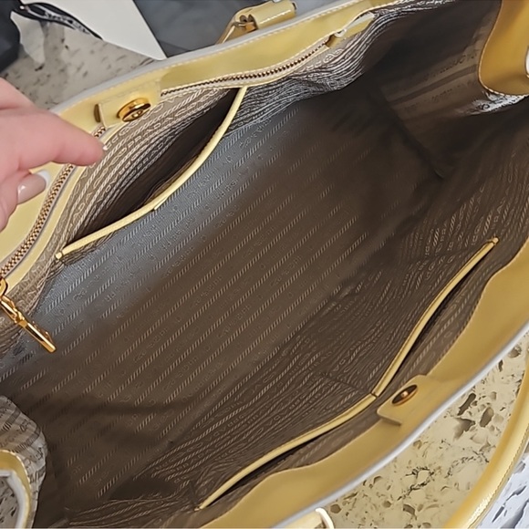 Prada Yellow Leather Tote Bag - Picture 7 of 11